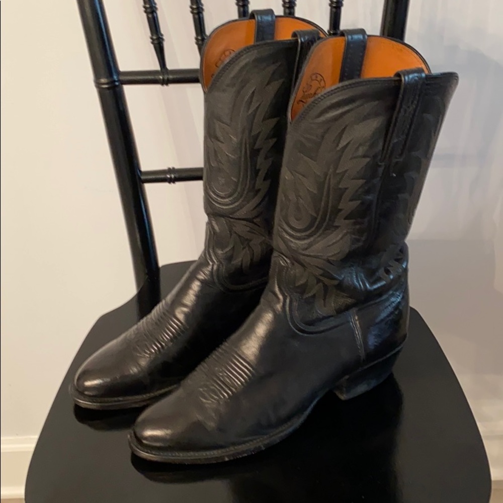 Lucchese Handmade Boots in Black Leather size 9.5D